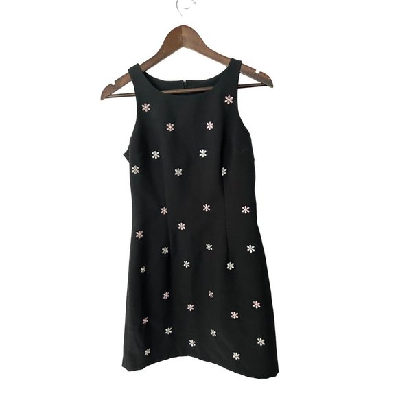rocket candy Dresses & Skirts - VTG Y2K Candy Rocket black embroidered flower sheath dress sz M